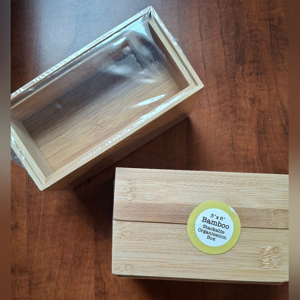 Bamboo Stackable Organizer 3" x 6" 8180S- 2 Available